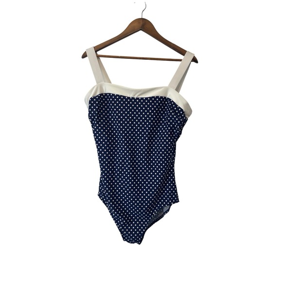 Women's Miraclesuit - Spot On Square Neck One Piece Swimsuit Size 16 Polka Dot - Picture 3 of 10